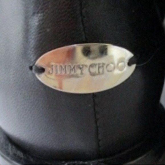 Jimmy Choo Black Over the Knee Boots with Silver Accents - Picture 7 of 8